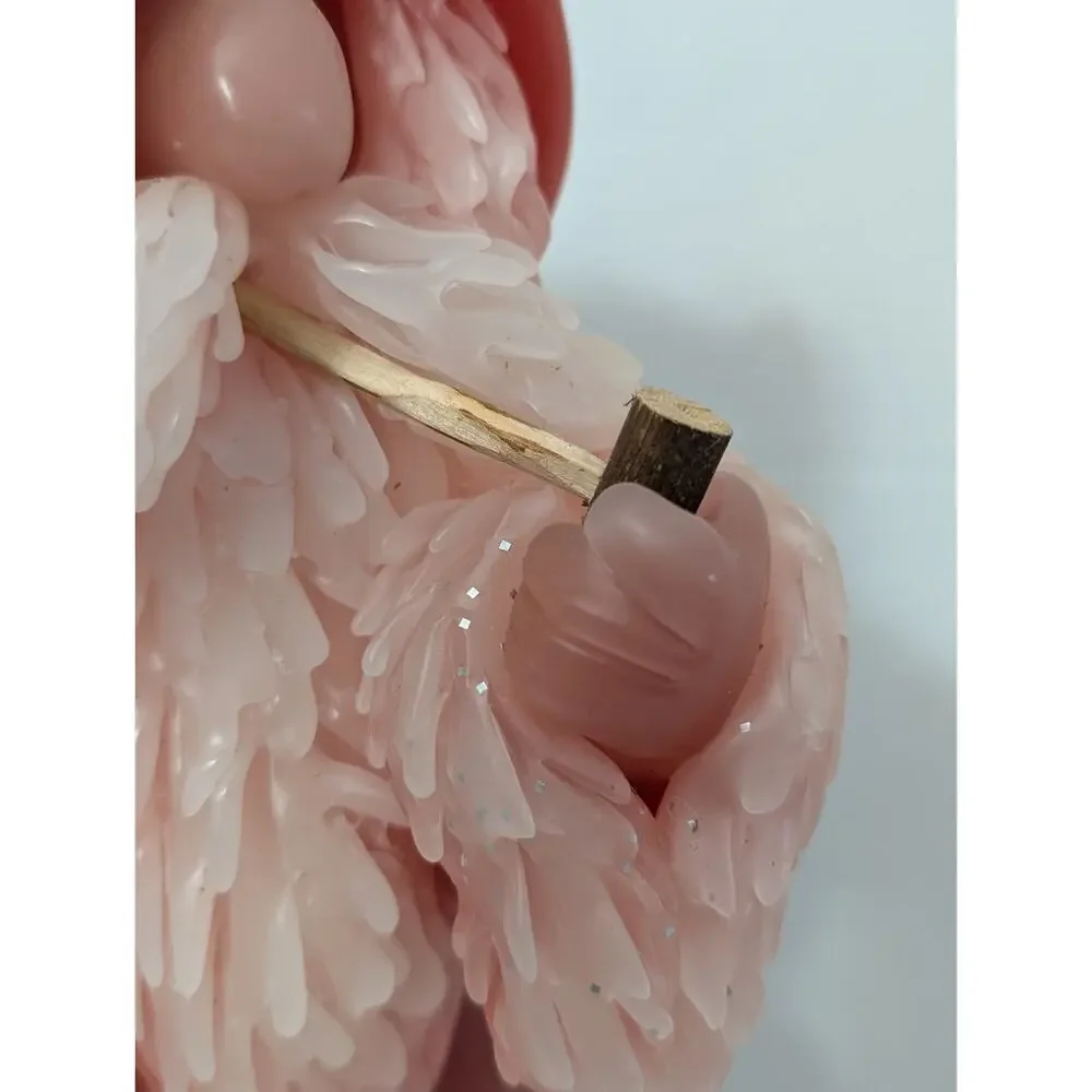 Vintage Northern Lights Fantasy Figure Santa Candle with Pipe & Gift Bag